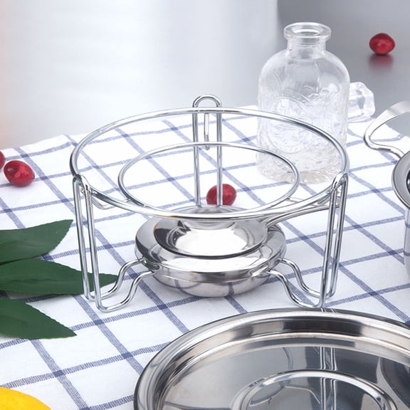 HOOWIFFY Plated Silver Stainless Steel Melting Furnace for Chocolate Fondue with Heat Retention for Baking