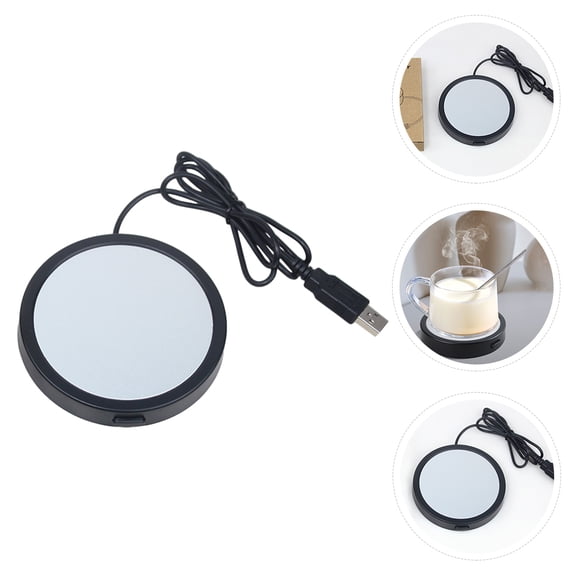 HOOWIFFY Portable Black USB Powered Heating Coaster for Home Coffee and Tea Cups