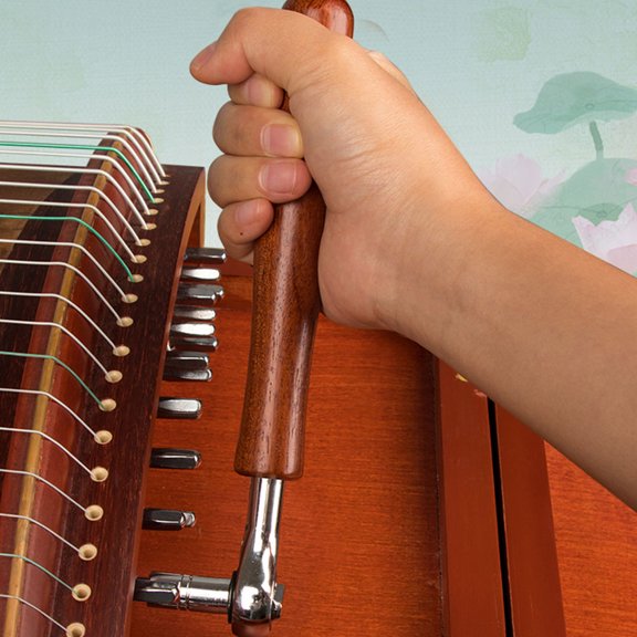 HOOWIFFY Portable Guzheng Tuning Wrench Brown Quadrilateral Tuner Alloy