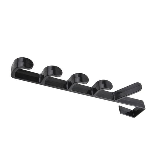 HOOWIFFY Portable Peg Door Hanger Rack Multifunctional Towel Hanging Hook For Closet Bathroom Kitchen And Office Black