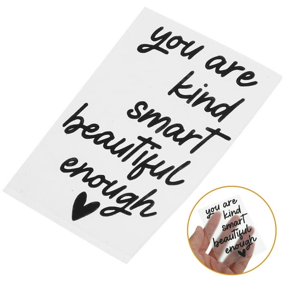 HOOWIFFY Bathroom Mirror Affirmation Sticker in Black Vinyl for Motivational Decor