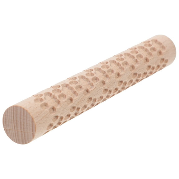 HOOWIFFY Pottery Slab Roller Embossed Rolling Pin Wooden Khaki 1Pack for Baking Cookies Artists