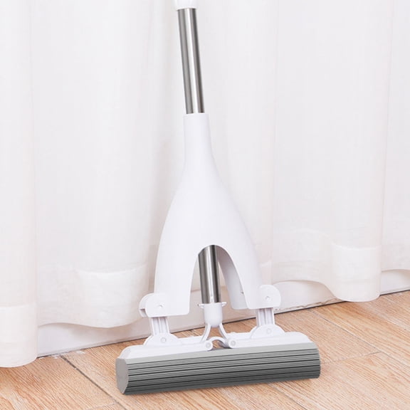 HOOWIFFY Small Cleaning Mop with White PVA Sponge and Stainless Steel Handle for Household Cleaning