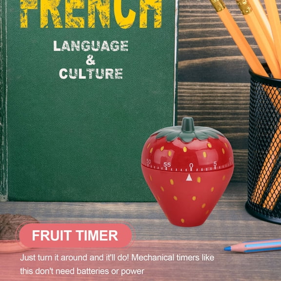 HOOWIFFY Practical Mechanical Kitchen Timer Red Fruit Shape for Household Cooking Tasks