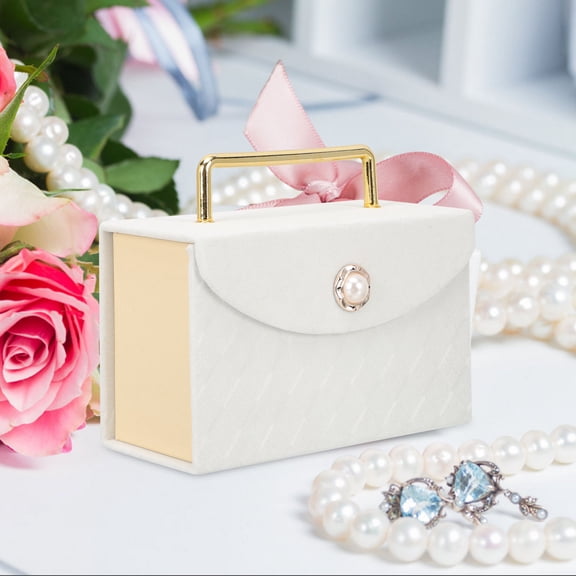 HOOWIFFY Elegant White Wedding Present Box with Magnetic Lid and Handle