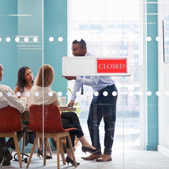 HOOWIFFY Privacy Protection Bathroom Occupied Sign Aluminum Silver 2-Pack Durable Door Indicator