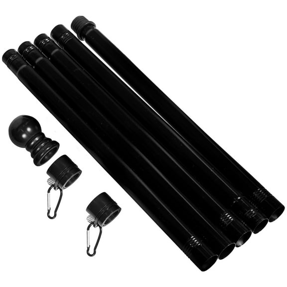 HOOWIFFY Black Stainless Steel Outdoor Flag Pole for Garden and Yard Flag Display, and Weather Resistant