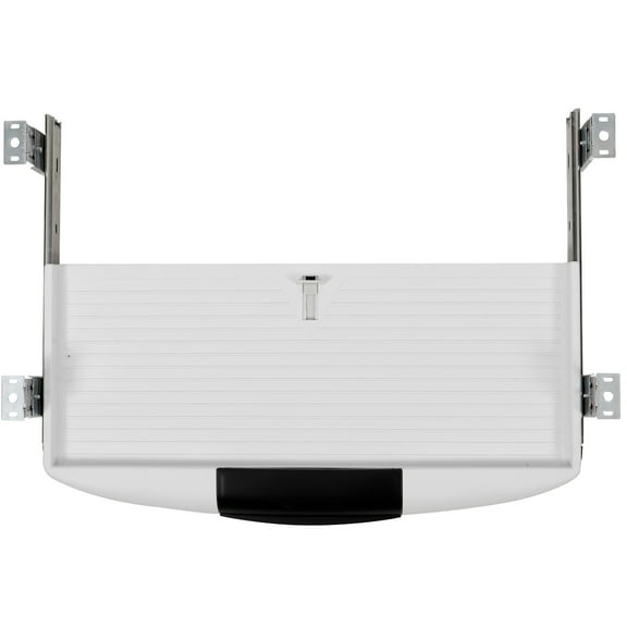 HOOWIFFY White Plastic Keyboard Drawer Under Desk Space-Saving