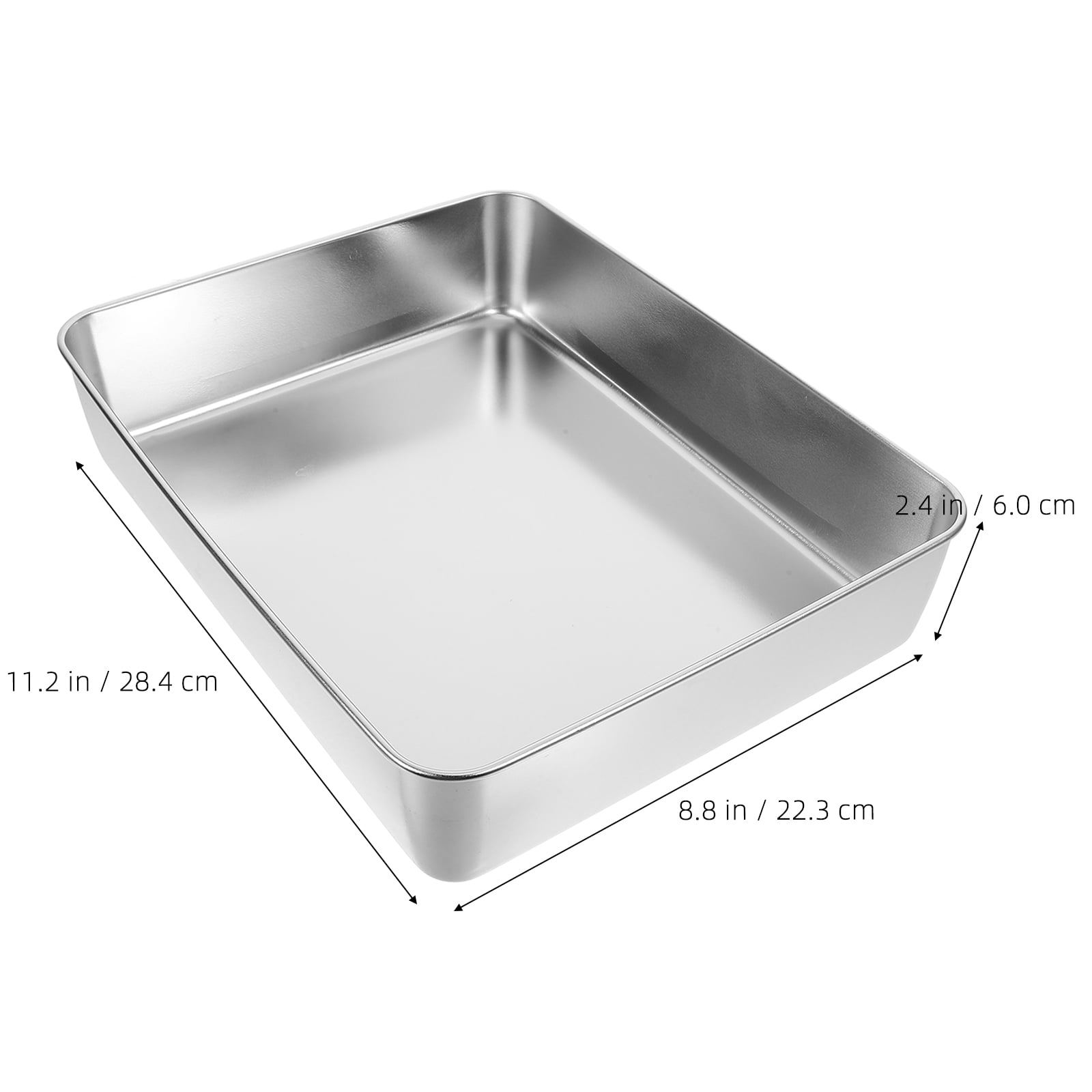 HOOWIFFY Bake Oven Pans Rectangular Baking Pan Silver Stainless Steel ...