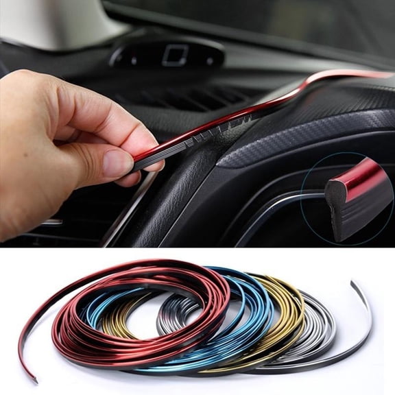HOOWIFFY Red Car Seal Trim Flexible Decorative Strip for Car Interior and Exterior Use Easy to Install