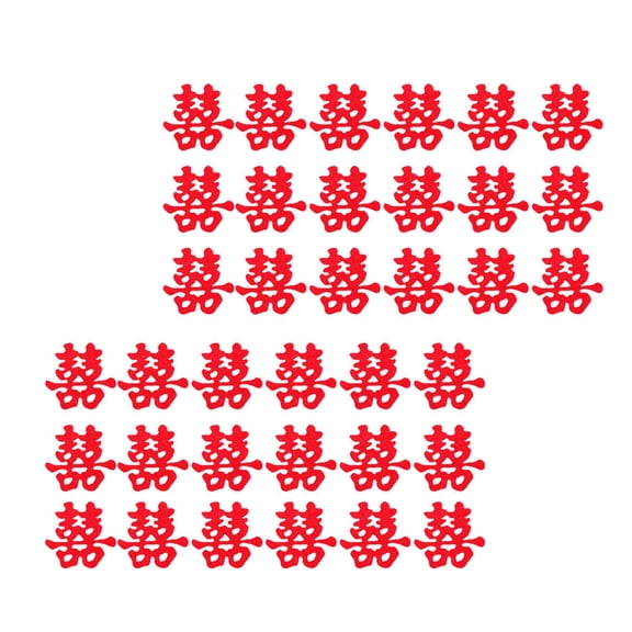 HOOWIFFY Red Nonwoven Mini Word Decorations for Bridal Shower, 150 Pieces in One Bag, Elegant Party Supplies for Weddings