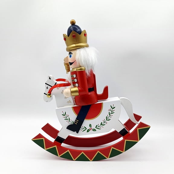 HOOWIFFY Handpainted Red Nutcracker Figurine Wooden Decorative Holiday Table Centerpiece