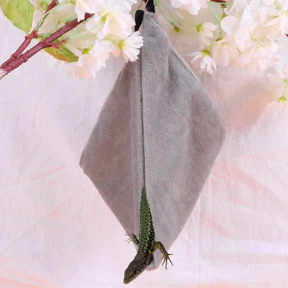 HOOWIFFY Reptile Sleeping Bed Grey Canvas Climbing for Indoor Pet Use 1Set