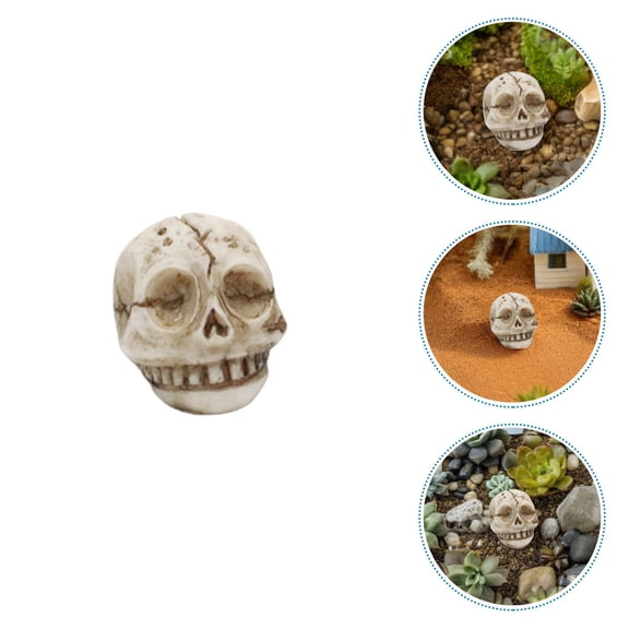 HOOWIFFY Resin Skull Heads 20Pcs For  Prank Props And Table Centerpiece Beige