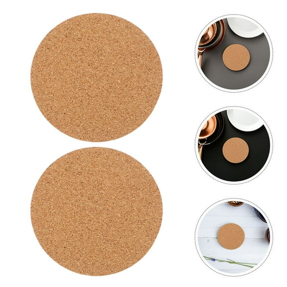 HOOWIFFY Round Cork Mats 25Pcs Light Yellow Soft Cork for Vibration Isolation and Table Protection in Restaurant