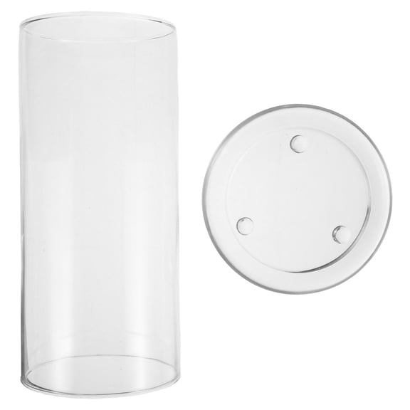 HOOWIFFY Round Glass Hurricane Candle Holder with Tall Cylinder Design for Outdoor Patio and Table