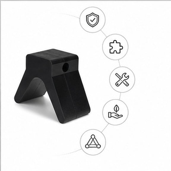 HOOWIFFY Rubber Bow Stop for Boat Trailer Black Durable Stable Support Compatible with Fishing Ski Boats