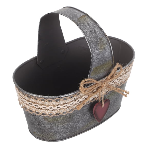 HOOWIFFY Rustic Galvanized Iron Planter Multi Color Retro Flower Bucket for Home and Garden Decoration
