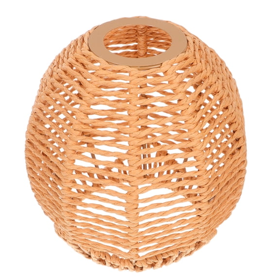 HOOWIFFY Nordic Round Woven Paper Lampshade Khaki Light Diffuser for Home Decor and Ambient Lighting