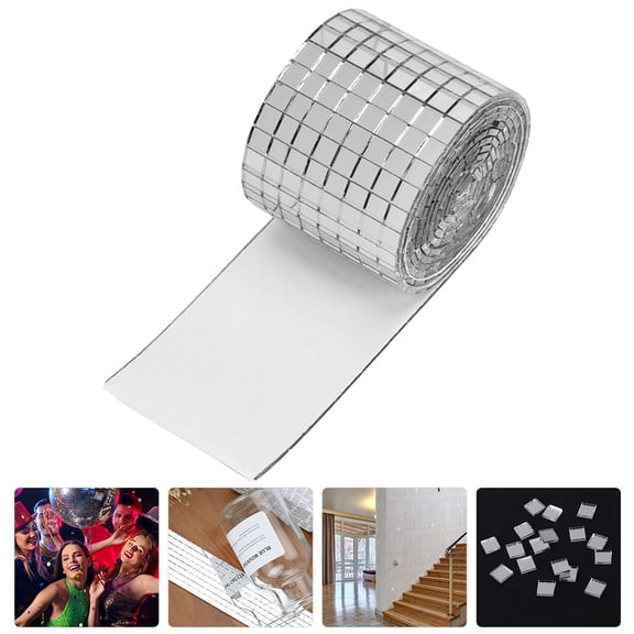 HOOWIFFY Silver Glass Tile Stickers Self Adhesive Waterproof Wall Decals for Home Decor