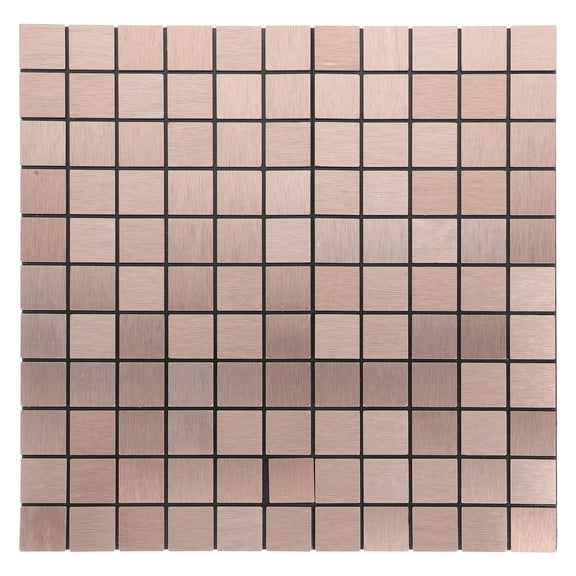 HOOWIFFY Self Adhesive Rose Gold Metal Tile Backsplash for Kitchen and Bathroom Wall Decoration