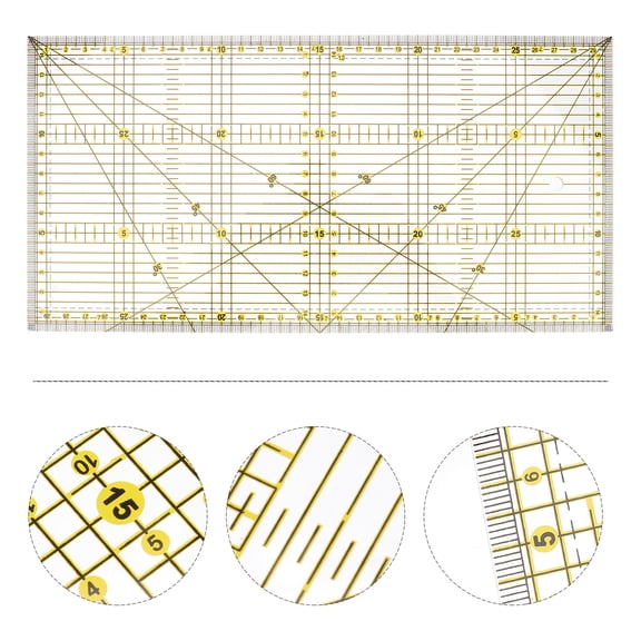 HOOWIFFY Sewing Ruler with Clear Lines and Hanging Hole for Quilting Projects