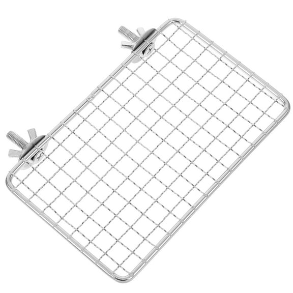 HOOWIFFY Silver Mesh Bird Shelf Durable Birdcage Perch Exercise Platform