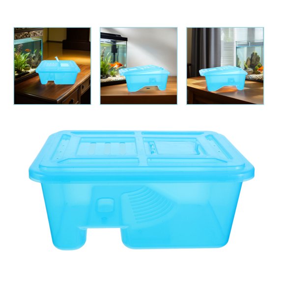 HOOWIFFY Sky ABS Turtle Terrarium, Reptile Habitat with Removable Basking Platform, Aquatic Pet Home for Small Turtles