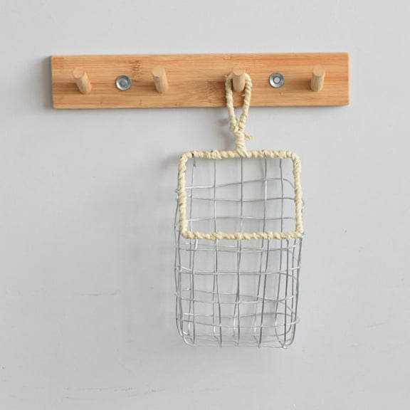 HOOWIFFY Wire Storage Basket with Handle, Hanging Wall Organizer for Kitchen, Pantry, Bathroom, and Home Storage Solutions