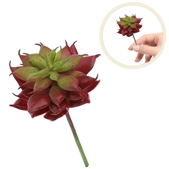HOOWIFFY Small Fake Succulent Plants Artificial Succulent Cactus Reddish Brown Gift for Lovers Coworkers 1Set
