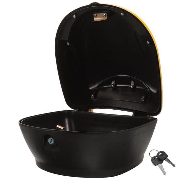 HOOWIFFY Small Motorcycle Tail Storage Box Yellow Plastic Universal Rear Trunk with Easy Install