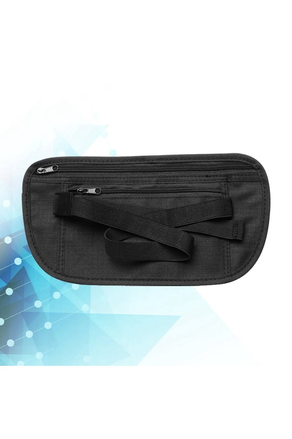 Black Small Waist Bag Made of Dacron, Ideal for Biking, Walking, Running, and Outdoor Sports