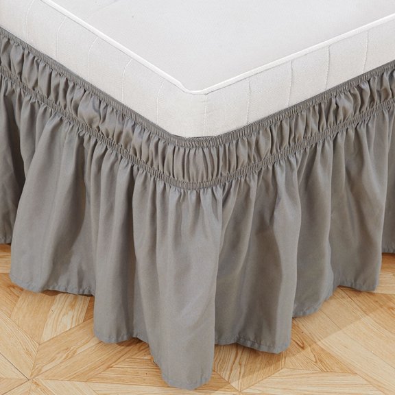HOOWIFFY Soft Bed Frame Cover Grey Polyester Corner-proof 1Pcs