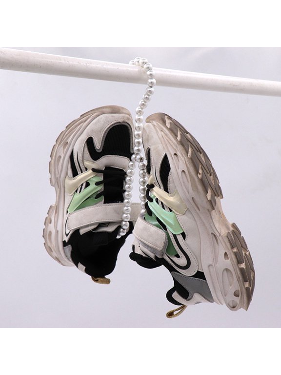 Space Saving White Shoes Drying Shelf with Double Hooks for Air Drying Shoes and Slippers