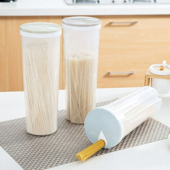 HOOWIFFY Spaghetti Noodle Holder Food Storage Container Light Blue Plastic 1Set for Kitchen Use