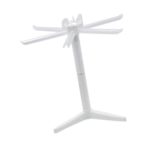 HOOWIFFY Noodle Rack White for Kitchen Use with Collapsible Arms and Stable Triangular Base