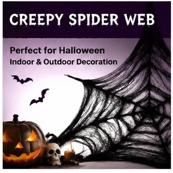 HOOWIFFY Spider Web Decorations Black Cloth Fake Spider Webs 1Set for Spooky Setup