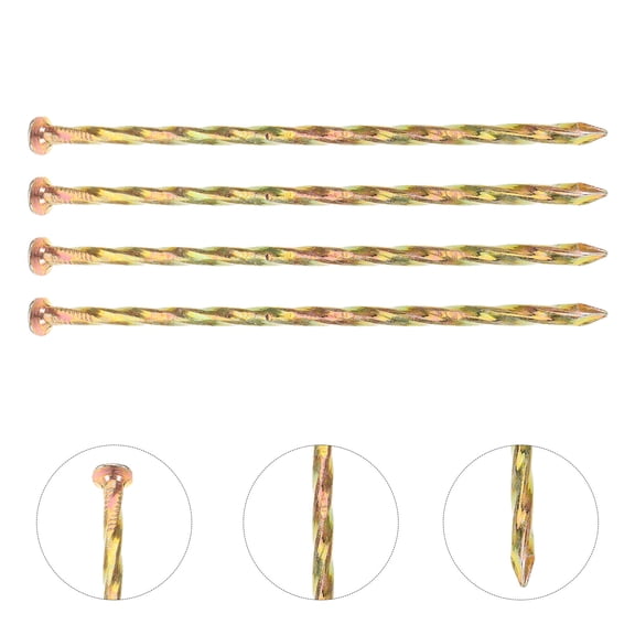 HOOWIFFY Spiral Design Carbon Steel Nails for Reliable Outdoor Projects 10Pcs