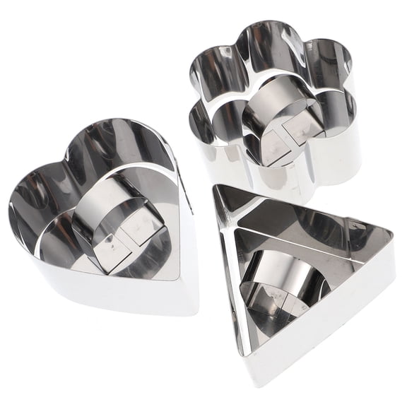 HOOWIFFY 3 Sets Cookie Fondant Biscuit Cutter Food Shaping Stainless Steel for Cake Shop