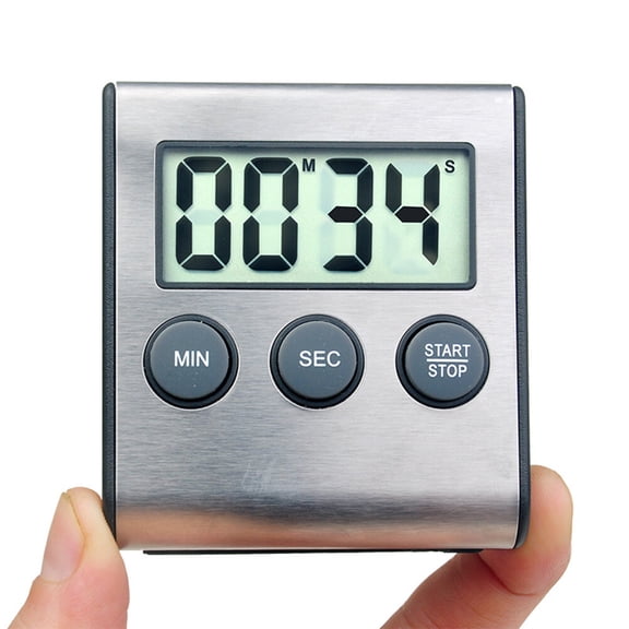 HOOWIFFY Stainless Steel Digital Timer for Kitchen Cooking with Loud Clear Sound Dark Grey
