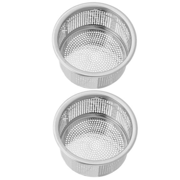 HOOWIFFY Stainless Steel Drain Basket 2Pcs With Handle For Homeowners 2.99X2.99X1.61In