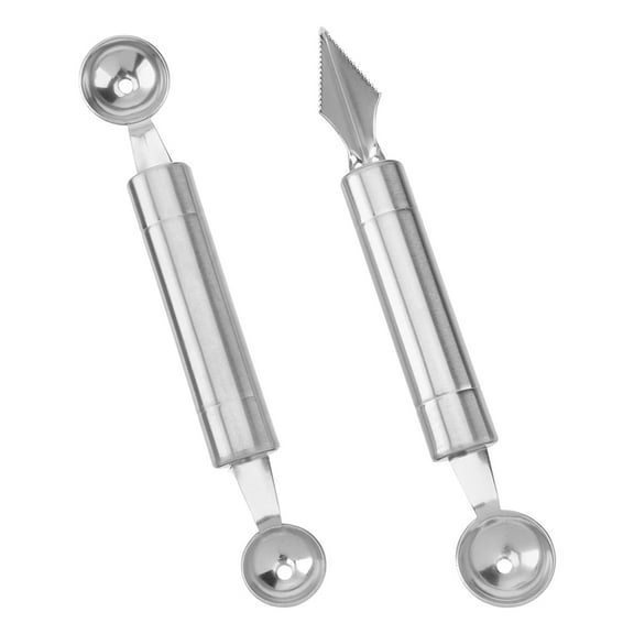 HOOWIFFY Ergonomic Stainless Steel Fruit Baller Spoon Set, 2 Pieces for Easy Scooping and Fruit Preparation