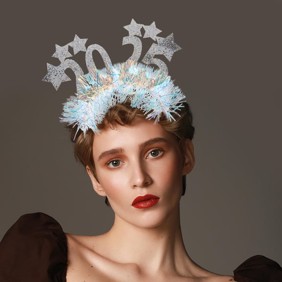 HOOWIFFY Durable Silver Glitter Headband for Festive Party Decorations