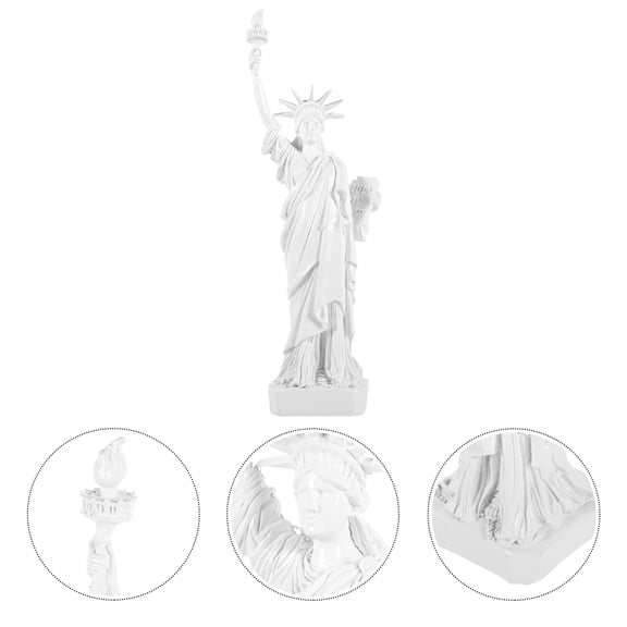 HOOWIFFY White Resin Statue of Liberty Desktop Ornament Decorative Table Adornment