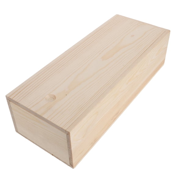 HOOWIFFY Retro Wooden Storage Box with Sliding Lid for Efficient Organization