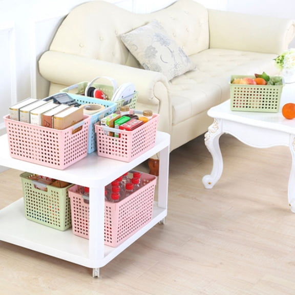 HOOWIFFY Kitchen Multi-Purpose Storage Basket Pink Plastic 1Set