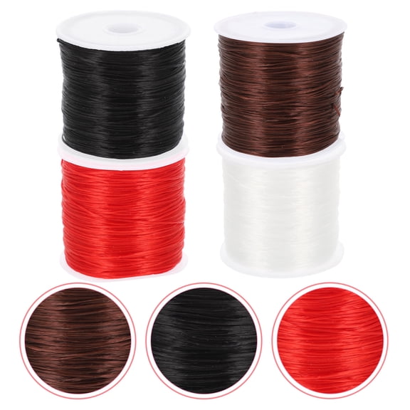 HOOWIFFY Elastic Transparent Bracelet Cord 4 Rolls for Crafting, Jewelry Making, Beading Projects and Accessories