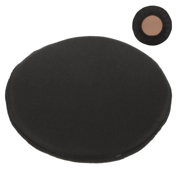 HOOWIFFY Black Stretchy Round Stool Cover with Padded Cushion, Easy to Clean, Slipcover for Home and Office