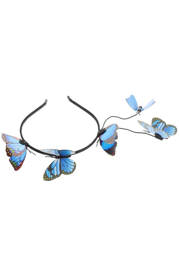 Stylish Blue Butterfly Headband for Wedding Travel Photoshoot and Party