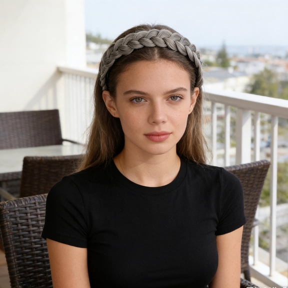 HOOWIFFY Synthetic Braided Hairband with Antislip Teeth for Comfortable Daily Wear